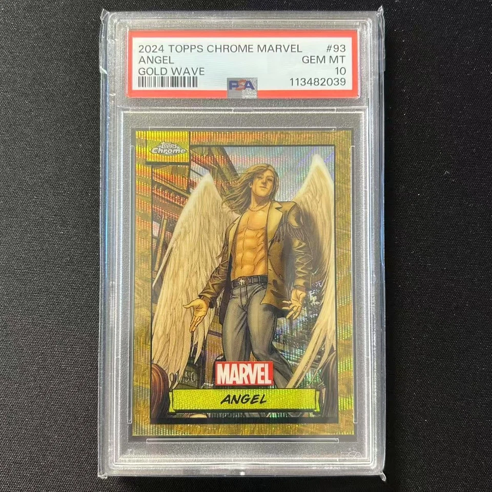 💎2024 TOPPS ХРОМ MARVEL ЗОЛОТАЯ ВОЛНА РЕФРАКТОР #93 ANGEL 01/50 PSA10 - Изображение 1 из 1
