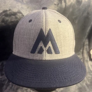 Otto Hat Cap Snap Back Gray Blue Embroidered M Logo Streetwear Mens One Size - Picture 1 of 8