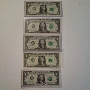 2013B Duplicate Lot of (5) New York $1 One Dollar Fort Worth⭐️ STAR⭐️ Notes - Picture 1 of 10