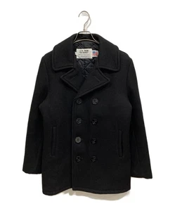 Schott Pea Coat Wool Nylon Jacket Black Men’s size 36 Made in USA Pre-Owned - Picture 1 of 7