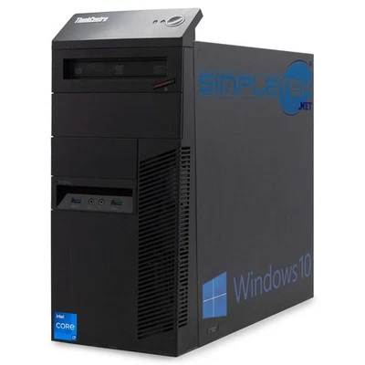 Lenovo M93P i7 WIN10 16GB 240GB 1TB 2GB Gpu GT710 Fixed Desktop PC Tower RS232 - Image 1 of 4
