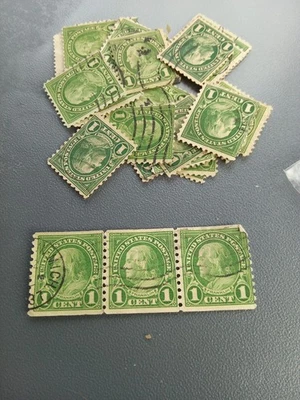 1 Benjamin Franklin 1 Cent 1910 Green Stamp Very Rare - Image 1 of 4