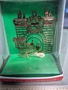 Chimenea de lavado vintage oro 24K con oso de peluche adorno de Navidad 3D - Imagen 1 de 4