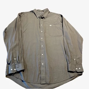 Lote de 2 camisas occidentales Cinch talla Lg botón LS gris liso y azul geométrico - Imagen 1 de 8