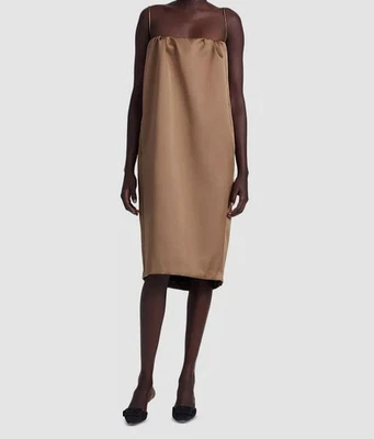Altuzarra Women's Brown Satin Holly Spaghetti Strap Dress Size 38 - Image 1 of 3