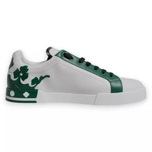 Scarpe uomo sneakers Dolce & Gabbana bianco verde pelle corona Milano autentiche - Foto 1 di 6