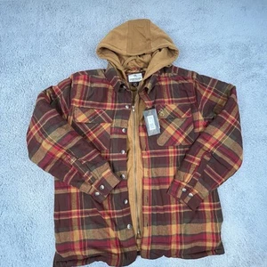 Legendary Whitetails Men’s Flannel Shirt Jacket Hoodie Size Large Hooded - Picture 1 of 8