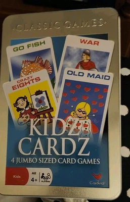 Cardinal Kids Collection Kidz Cardz 4 Jumbo Sized Card Games in Tin Storage Box - Image 1 of 3