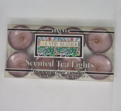 Yankee Candle - Country Heather - 8 luces de té - banda negra - nueva Foto 1 de 4