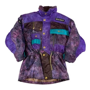Vintage 90er Descente Lila Retro Muster Skijacke M L - Bild 1 von 3