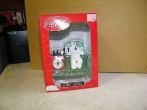 Coca-Cola Collectable Mini Clock - Polar Bear & Cubs - Picture 1 of 2