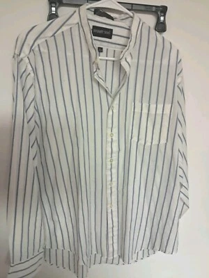 Botany 500 Vintage Men's Collar less Short Sleeve Button Down Shirt 16.5 34/35  - Image 1 of 4