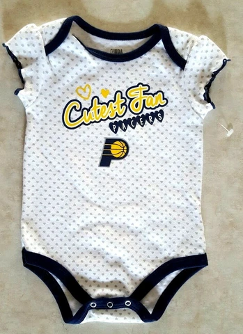 Indiana Pacers Infant Bodysuit Toddler Size 12 Months Baby Cutest Fan Hearts Cover