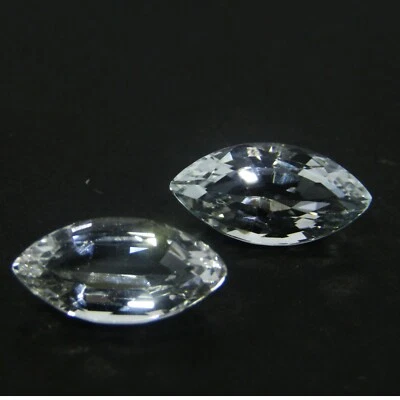 11.00Cts Wow Natural Amazing White Topaz Marquise Shape Matching Pair - Image 1 of 3