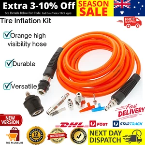 Tire Inflation Kit Air Compressor Tyre Repair Accessory Kit Fittings 6M Hose - Picture 1 of 12
