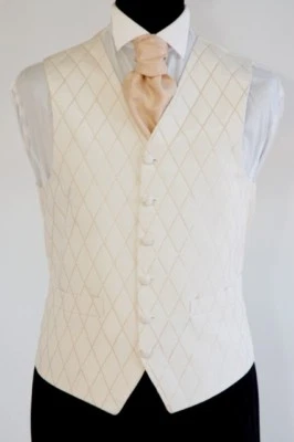 Men's and Boy's Waistcoats In Ivory and Biscuit, Ideal For Weddings and Parties - Image 1 of 2
