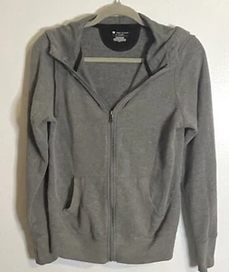 TEK GEAR PERFORMANCE FULL ZIP SOFT FLEECE HOODIE SWEATSHIRT GREY MEDIUM ACTIVE - Picture 1 of 4