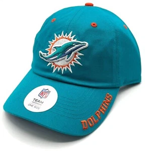 MIAMI DOLPHINS HAT RELAXED FIT NFL FOOTBALL AUTHENTIC TEAM SLOUCH DAD CAP NEW - Picture 1 of 3