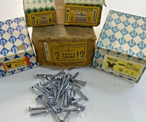 Nettlefolds Chrome Countersunk Screws Chrome On Brass Slotted Head ART31-19 - Picture 1 of 23