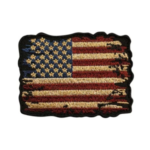 Parche de aspecto vintage de bandera americana en dificultades (3,0 pulgadas - hierro en costura en bicicleta de montaña 2) - Imagen 1 de 1
