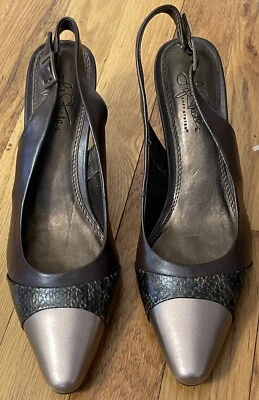 LIFE STRIDE Кортина коричневый искусственной кожи слинга назад туфли каблуки 8 м - Изображение 1 из 4