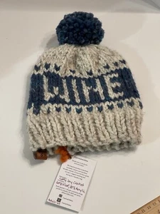 "Handgefertigte Strickwolle Acrylmischung Beanie neu mit Etikett ""Wein""" - Bild 1 von 2