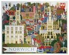 Vintage Norwich Illustration From Air Art Railway Travel Poster A1/A2/A3/A4