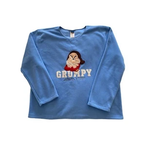 VTG Grumpy Since 1937 Mens Disney XL Blue Fleece Sweater Jacket - Picture 1 of 9