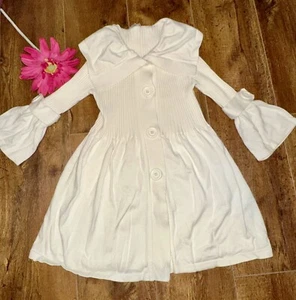 Kenar Women’s Long Button-up Cardigan Sweater Cream Y2K- SZ L Cotton/spandex EUC - Picture 1 of 14