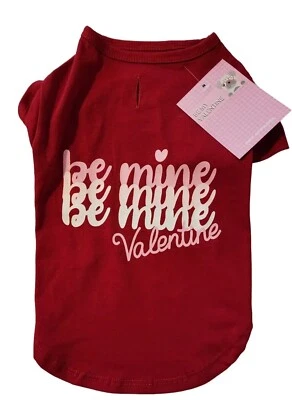 Camiseta roja para cachorro/perro Pet Apparel "Be Mine 💕Valentine", pequeña Foto 1 de 3
