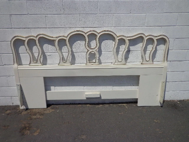 Headboard French Provincial Bed King Size Vintage Bedroom Neoclassical Regency  - Image 1 of 4