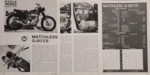 1963 Matchless G80CS Scrambler 4pg articolo test moto - Foto 1 di 1