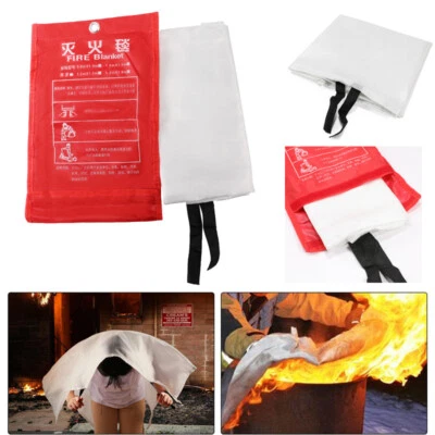 LARGE FIRE BLANKET Fiberglass Emergency Home Office Retardant Prepared 39''x39" - Image 1 of 4