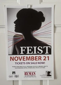 Feist "Ryman Auditorium, 21. November 2007" Werbe-Konzertplakat - Bild 1 von 2