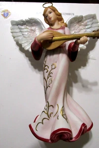 PORCELAIN Angel Figurine THOMAS KINKADE Hamilton HEAVENLY SONG NATIVITY MANDOLIN - Picture 1 of 24