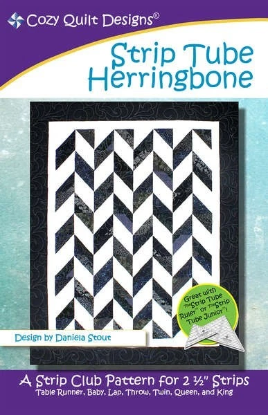 Strip Tube Herringbone, A 2 1/2" Strip Pattern from Cozy Quilt Designs # CQD0112 - Image 1 of 1