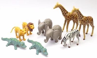 Playmobil Vintage Animal Lot Giraffes Elephant Zebra Lion Crocodile - Image 1 of 4
