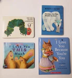  Childrens Board Books~Hungry Caterpillar I love you this much (4 books) - Picture 1 of 23