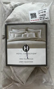 HOTEL COLLECTION LINEN KING SHAM NATURAL NEW IN PACKAGE MSRP $110 - Picture 1 of 2