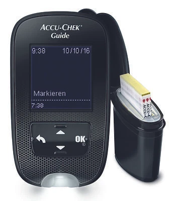 Accu-Chek Guide Messgerät mmol/l + 10-210 Teststreifen OVP vom med.Fachhändler - Bild 1 von 2
