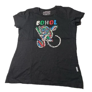 Bohol Island Shirt Youth XL Black Graphic Philippines Chocolate Hills EUC - Picture 1 of 5