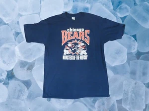 Vintage 1980s Chicago Bears Monsters Of The Midway T-Shirt Size XL Navy - Picture 1 of 7