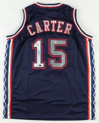 Vince Carter Signed Nets Jersey (PSA & Mounted Memorys) 1999 NBA Rookie o/t Year - Image 1 of 4