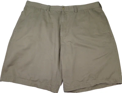 Pantalones Cortos Informales Reyn Spooner Para Hombres Algodón Puro Sólido Marrón Claro Frente Plano Talla 42 Foto 1 de 4