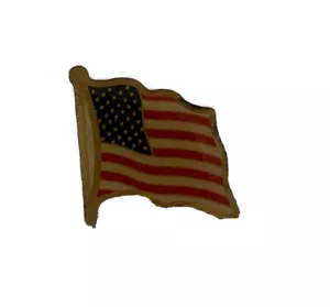 Spilla da bavero vintage USA bandiera sventolante patriottica americana - Foto 1 di 4