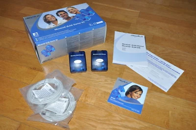 Devolo Microlink dLAN Ethernet Powerline mit 2x blauen Adapter Pack OVP - Bild 1 von 2