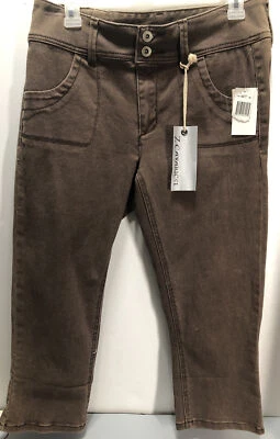 Pantalones capri/cortos elásticos Z.Cavaricci para mujer marrón caqui talla 8 - nuevos con etiquetas Foto 1 de 4