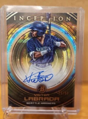 2022 BOWMAN INCEPTION VICTOR LABRADA /50 AUTO GOLD PARALLEL AUTOGRAPH #PA-VL - Image 1 of 2