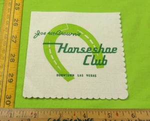 Joe W. Brown's Horseshoe Club Las Vegas paper napkin casino 1950s - Picture 1 of 1