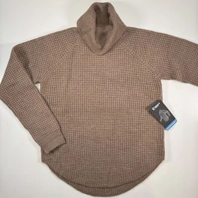 Suéter Pullover KUHL Sienna Cuello Capucha Tejido Gofre Pequeño Marrón Texturizado Acogedor Foto 1 de 4